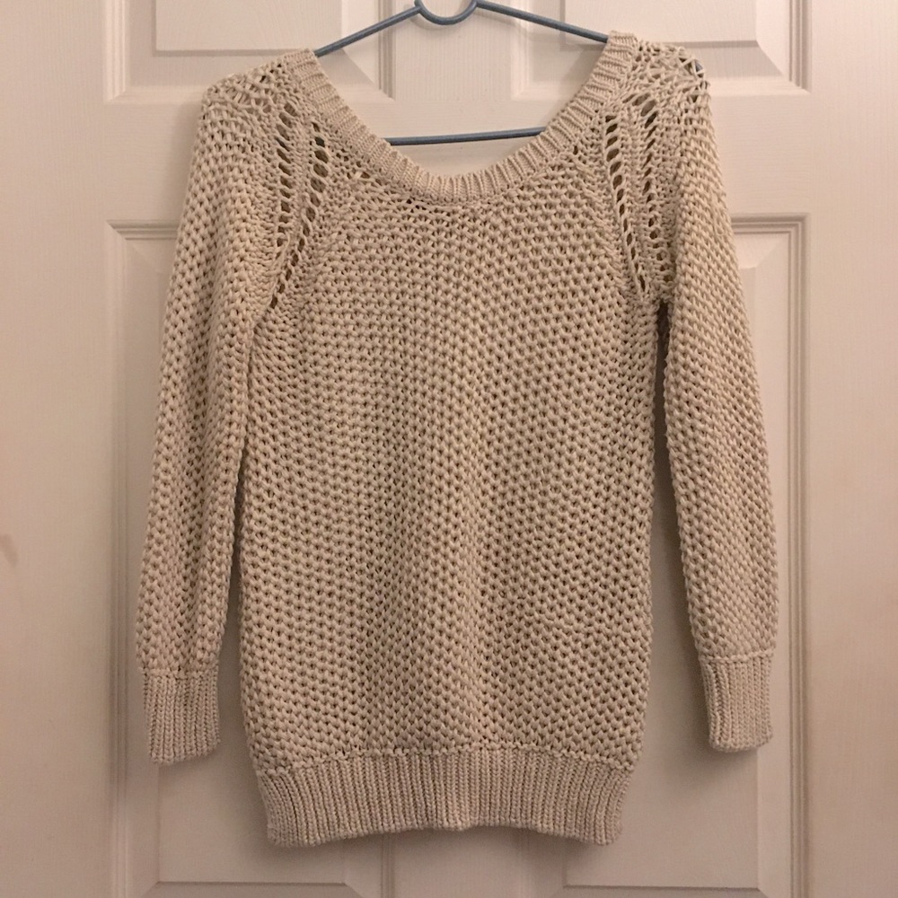 Zara Knit Beige Cream Sweater - Picture 1 of 4